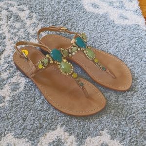 Ivanka Trump flat bejeweled sandals